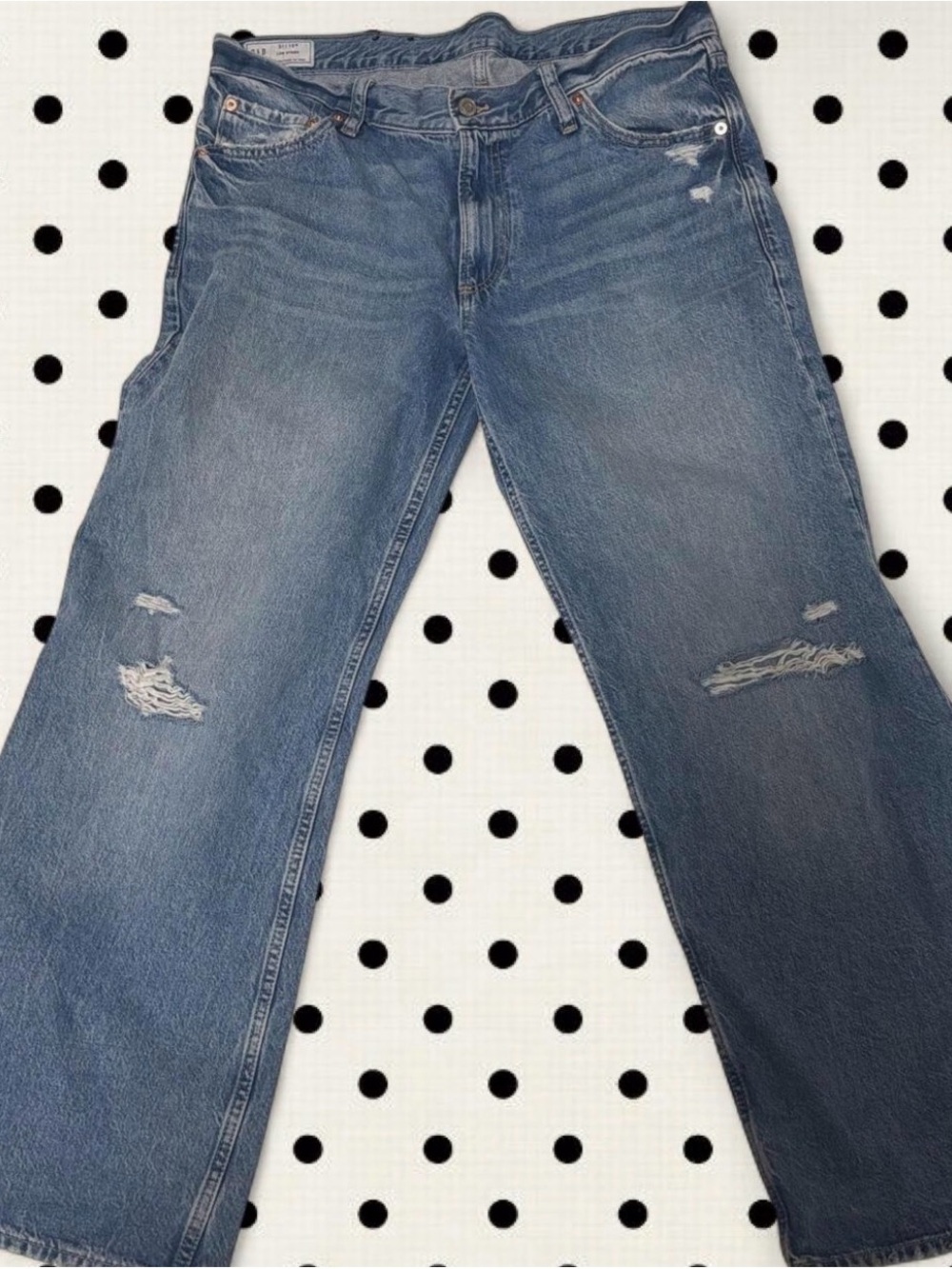 GAP Light Blue Bootcut Jeans with Distressed Knees